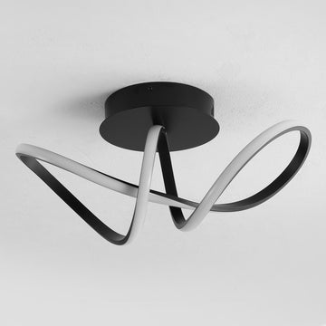 Chantelle 19.5" Modern Minimalist Aluminum Loop Integrated LED Semi Flush Mount - JONATHAN Y